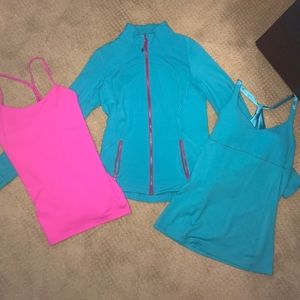 Lululemon, two tanks and a jacket